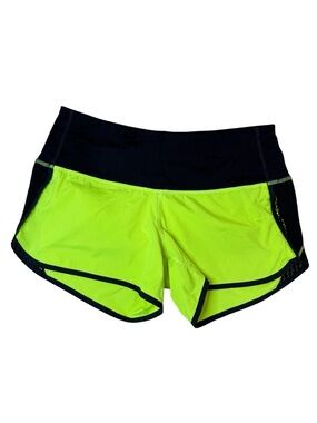 lululemon Speed Up High Rise in Antidote yellow/black Running Shorts Sz 6